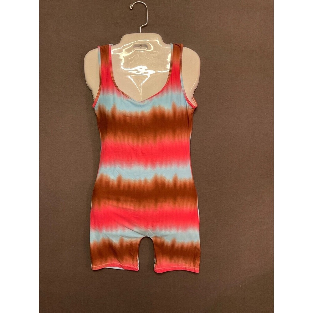 AQ-Sport Sleeveless Tie-Dye Romper Med Boho Festival Jumpsuit NWT